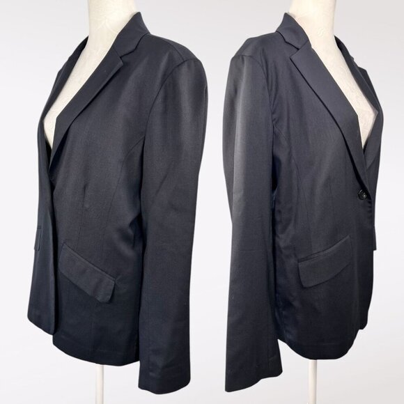 Eddie Bauer Wool Blend Blazer Navy Blue Jacket Size 10 - Picture 4 of 10